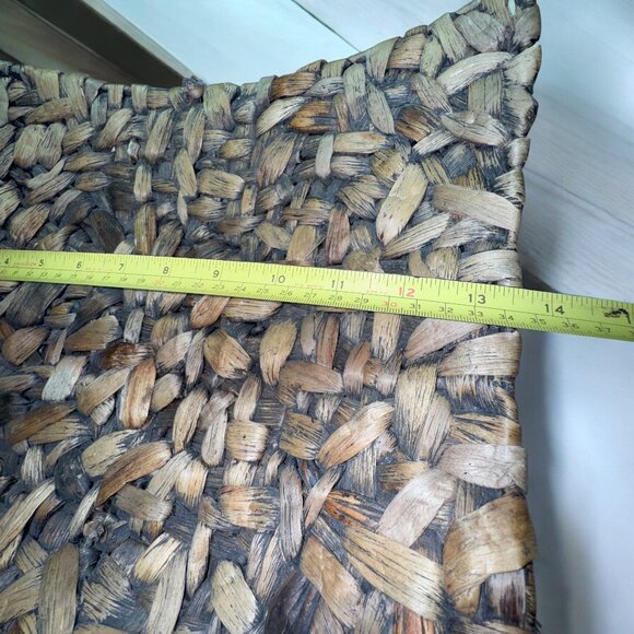 Large Square Boho Woven Straw Grass Leaves Decorative Bowl Home Decor - Picture 6 of 6